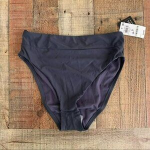 Bar III womens grey high rise bikini bottoms - S